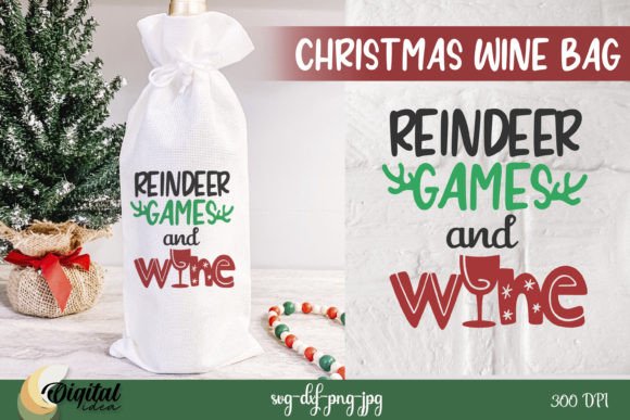 Christmas Wine Bag Graphics for Crafts