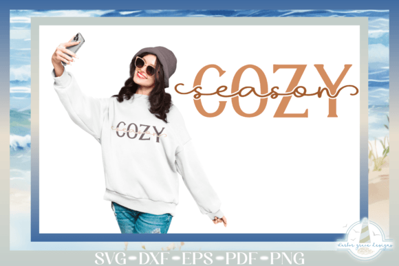 Cozy Season Knockout Text SVG for Crafts & Graphics