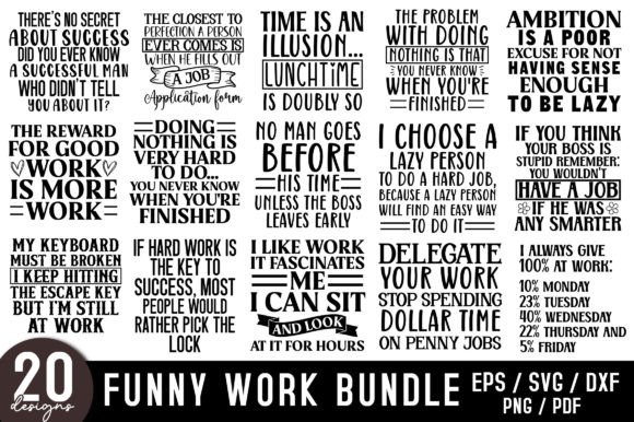 Funny Work SVG Bundle: Graphics for Crafts & Branding